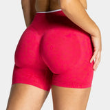 Women's Leopard Print Contrast Color Yoga Shorts | High Waist Gym Running Athletic Pants for Ladies