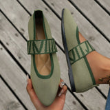 Knitted Color-block Women's Flat Shoes Dressy Ballet Flats Casual striped straps Pointed Toe Loafers Female Daily Shoes Big Size