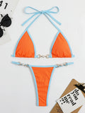 Pearl Thong Bikinis 2025 Women Sexy Triangle Swimsuit Solid Brazil Swimwear Female Padded Bathing Swimming Suit Beachwear Summer