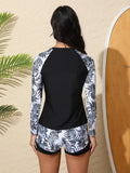 Women's Swimsuit Tankini Set Female Long Sleeves Swimwear 2025 Surfing Sports Pool Beachwear Two-Piece Bathing Suits With Shorts