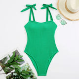 2026 Strappy Swimsuit One Piece Solid Vintage Swimwear Women Bathing Swimming Swim Suit Female Padded Summer Beachwear