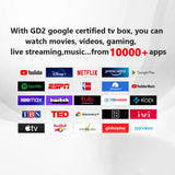 New GD2 TV Box Android 12 Amlogic S905Y4 Processor 2GB RAM 32GB Storage Supports AV1 4K H.265 1080P WiFi Bluetooth Voice