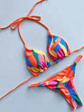 Leopard Halter Scrunch Butt Mini Micro Thong Bikini Women Swimwear Female Swimsuit Two-pieces Bikini Set Bathing Suit Swim Lady