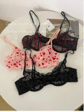 Everyday French Lace Bra Set Wireless Small Bust Support Anti Sagging Lightly Lined Comfort Sexy S-XL MOYISU Sexy Panty Tushy AB