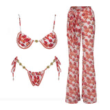 3Pcs Micro Bikini 2026 New Swimwear Women Swimsuit Sexy Brazilian Bikini Set Printed Thong Beachwear Bathing Suit Female Biquini
