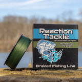 Reaction Tackle Braided Fishing Line - NO FADE Low-Vis Green