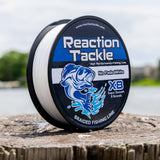 Reaction Tackle X8 Braided Fishing Line - NO FADE White 8 Strand
