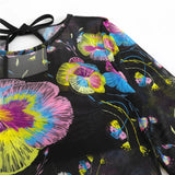 S - XXL New Printed Long Sleeve With Pants Women Swimwear One Piece Swimsuit Female Floral Padded Bather Bathing Suit Swim V7176