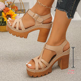 Ankle Buckle Thick High Heels Sandals Women Summer Plus Size Platform Rome Sandals Woman 2026 Super High Heeled Sandalias Mujer