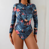 Ladies 2025 One-Piece High Collar Backless Fashionable Swimsuit Long Sleeve Suitable for Summer Beach And Swimming Pool