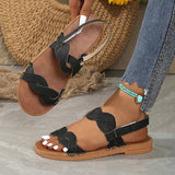 Summer Flats Rome Sandals for Women 2025 Woven Band Non Slip Beach Sandles Woman Plus Size 36-43 Back Strap Sandalias De Mujer