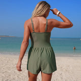Women's One Piece Swimsuit High Waisted Tummy Control Swimwear with Pockets High Elastic 2026 New Beachwear Beach Bathing Suit