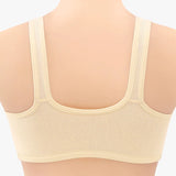 Women's Bra Wire-Free Front Closure Solid Color Full Coverage Fixed Cups More Considerate for Middle-Aged And Elderly Individual
