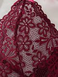 Date-specific Deep V cut WineRed lace one-piece dress. Lightweight sheer cross-strapped women's sexy lingerie set.