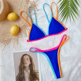 Splicing Brazilian Mini Thong Bikini Female Swimsuit Women Swimwear Two-pieces Bikini set High Cut Bather Bathing Suit Swim Lady