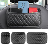 1Pc Car Adhesive Organizers Pocket Bags PU Leather Car Storage Box Collecting Bag For Cards Phone Key Car Interior Universal