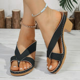 Mix Color Clip Toe Thick Heel Sandals Women Summer Cross Band High Heels Slippers Woman 2025 Lightweight Casual Flip Flops Mujer
