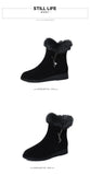 Plush Womens Boots Comfortable Hick-soled Fur Shoes Fashion Ladies Shoes Zipper Women Vulcanized Shoes Anti-slip Chaussure Femme