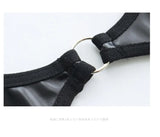 Sexy Jumpsuit patent leather bikini Straps Bandage Bodysuit Beach Girl One-piece Bikini Costume Women Pajamas Lingerie Uniform