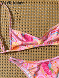 S - XL Printed Brazilian Bikini Women Swimwear Female Swimsuit Two-pieces Bikini set High Leg Cut Bather Bathing Suit Swim V8179