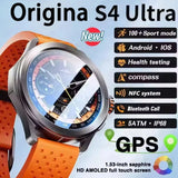 Original S4 Ultra Smart Watch Men  AMOLED Outdoor Sport NFC GPS Track Heart Rate Waterproof Bluetooth Call Smart watch 2025 New