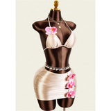XS - L With Skirt 3D Flower Halter Bikini Women Swimwear Female Swimsuit Three-Pieces Bikini Set Bather Bathing Suit Swim V8065