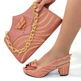 Doershow African fashion Italian Shoes And Bag Sets For Evening Party With Stones blue Italian Handbags Match Bags! HGR1-11