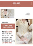 Fashionable Home Pajamas Three-piece Set Island Velvet Pajamas Spring and Autumn Suspenders Sexy Homewear Casual Suit