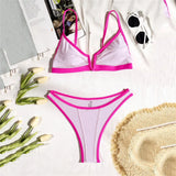 Sexy Black Bikinis Sets Pink Edge Swimwear V Neck Swimsuit Woman 2026 Micro Thong High Cut Bathing Suit Bikinis De Mujer Biquini