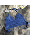 S - XL 9 Colors Crochet Knitted Bikini Top Female Swimsuit Women Swimwear Bather Bathing Suit Swim Hollow Out Beach Top V4194