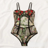 Toucheart Sexy Lingerie Embroidery Underwear Hollow Lace One-piece Suspender Nightgown Transparent Porn Sexy Female Lingerie New