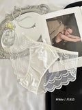 French luxury satin lace panties pure lust sexy mid-waist women's briefs store owner's own reserve