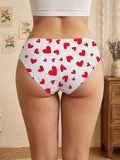 Summer Women's Panties Low Rise Heart Print Underwear Fashion Cute Comfortable Sexy Girl Briefs