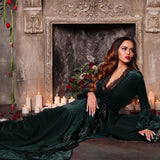 Ultra Long Morning Dress Gown Autumn Winter Velour Sleepwear Women Warm Bathrobe Kimono Sexy Lace Trim Nightgown Bride Homewear