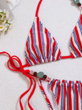 DEKA Sexy Push Up Bra Striped Bikinis Sets Women Bandage Triangle Swimsuit Brazilian Summer Holiday Bathing Suit Swimwear