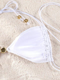 Miyouj Glitter Fabric Bikinis 2026 Sexy Bikini Set Folds Swimsuit Female Halter Bathing Suit Women Swimwear New Beachwear