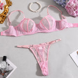 Toucheart Women Lace Sexy Lingerie Panty Patchwork Solid Color Skinny Plunge See-through Romantic Interesting Underwear Cute Set