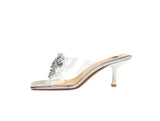 BIGTREE New Crystal Slippers Shoes Women Fine High Heels Transparent Sandals Female Slippers Sexy Outside Beaded Beach Shoes