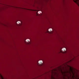 Women Double Breasted Victorian Steampunk Blazer Coat Gothic Tuxedo Tailcoat Jacket with Lace Hem Halloween Uniform Costume