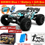 1:16 4WD High-Speed RC Monster Truck – 80KM/H Brushless Off-Road Racing Car