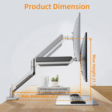 Adjustable Single Monitor Mount, Tilt Rotation Swivel Gas Monitor Arm, with Clamp & Grommet Base,Fits 13 to 32" Computer Monitor