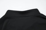 FDYOUI Fashion Stand Collar Button Hollow Out T-shirt for Women 2026 Sexy Short Sleeve Slim Cropped T Shirts Black Wine Red Tops