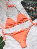 Sexy Halter Diamond Bikini Women Swimsuit Female Metal Chains Swimwear Two Pieces Bikini set Brazilian Bather Bathing Suit Swim