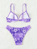 Strappy Underwire Bikinis 2025 Printed Floral Swimwear Female Sexy Swimsuit Women Bathers Bathing Swimming Swim Suit Beachwear