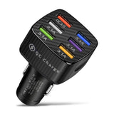 Vumpach 6 Ports USB Car Charge 75W Quick Charge 3.0 Fast Charging For iPhone 13 12 11 Pro Samsung Xiaomi Portable Phone Charger