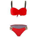 New S - XL Bra Bikini Push Up Swimsuit Female Swimwear Women Two-Pieces Bikini Set With Cup Bather Bathing Suit Swim Lady V2310