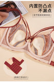 Women's French Pure Desire Lace Lingerie Set - Rabbit Ear Cup Thin Push Up Bra Minimizer for Large Bust