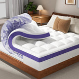 Dual-Layer Memory Foam Mattress Topper With Cooling Gel Pillow Top