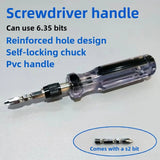 6.35 Multi Purpose Screwdriver Handle 6.35 10 Piece Set S2 Universal Cross Shaped Quick Magnetic Suction Portable