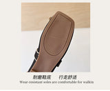 2026 New Mary Jane Shoes Woman Summer Autumn Leisure Flats Breathable Knitted Square Toe Female Daily Walking Driving Flat Shoes